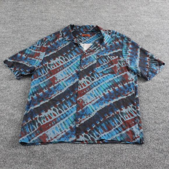 Missoni Shirt Mens Small Button Up Tie Dye Camp Abstract Print Casual Luxury - Picture 1 of 7